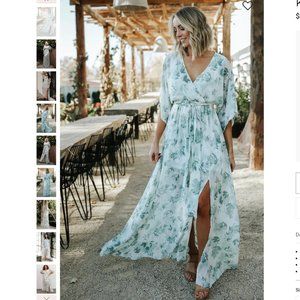 Baltic Born Kimono Maxi Dress Sage Floral